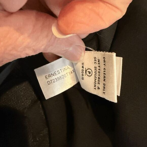 Diane Von Furstenberg Silk Ernestina Dress Black Shift -No Belt Lace Trim Size 4 - Picture 10 of 13